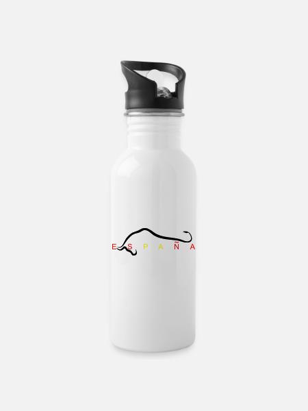 Espana - Trinkflasche mit integriertem Trinkhalm - Weiß