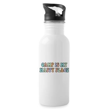 Camp ist mein glücklicher Ort Camping Lover Shirt - Trinkflasche mit integriertem Trinkhalm - Weiß - Rechts