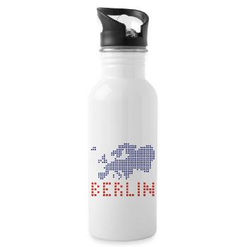 Berlin - Trinkflasche mit integriertem Trinkhalm - Weiß - Rechts