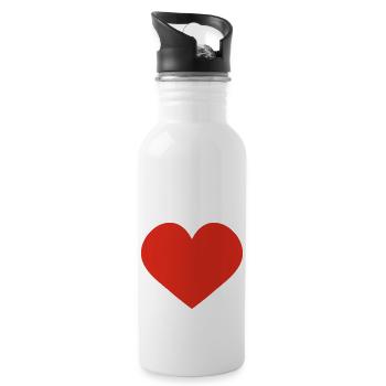 Love - Trinkflasche mit integriertem Trinkhalm - Weiß - Rechts