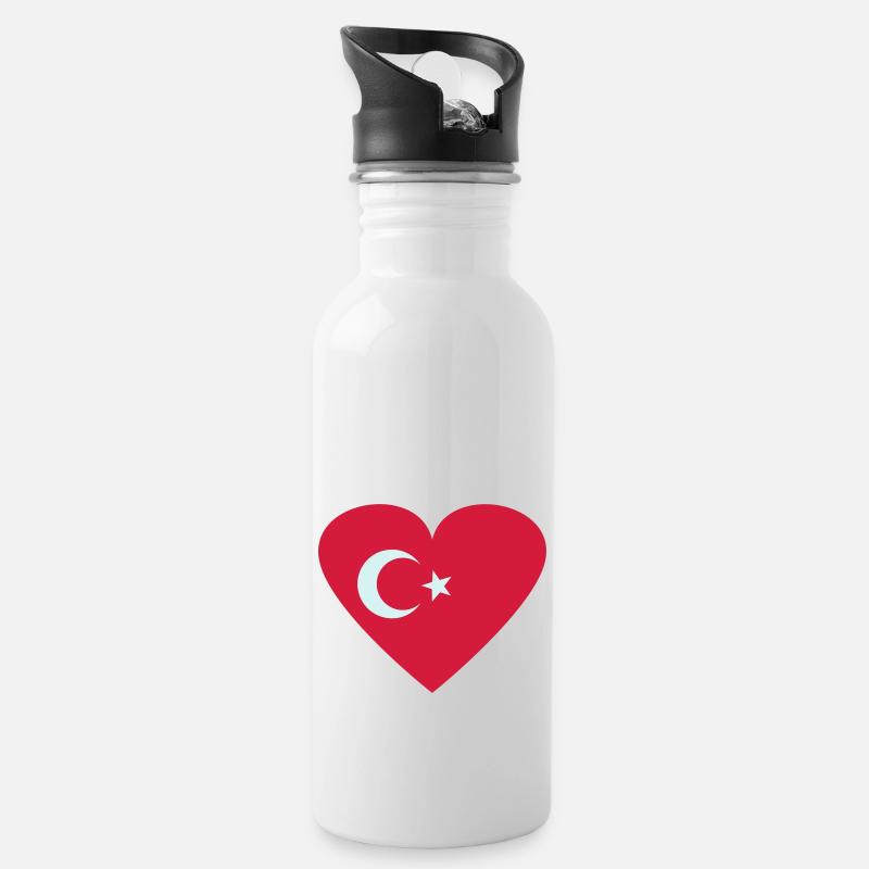 türkei - Trinkflasche mit integriertem Trinkhalm - Weiß