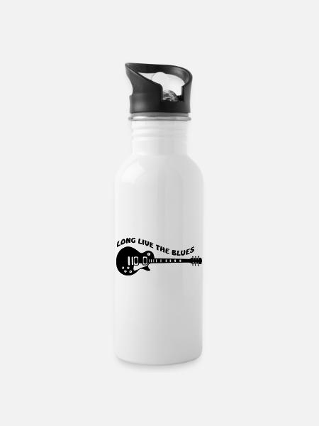 Long Live The Blues - Water bottle with straw - white