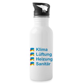 Klima Lüftung Heizung Sanitär - Trinkflasche mit integriertem Trinkhalm - Weiß - Rechts