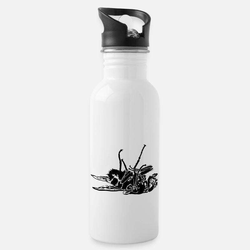 mouche morte - Gourde avec paille intégrée - blanc