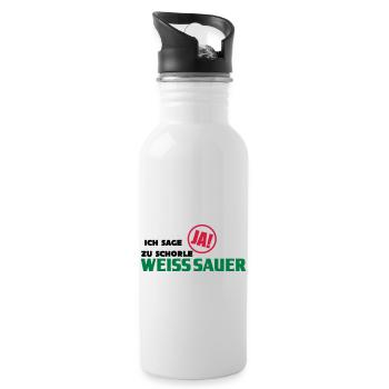 Ich sage ja zu Schorle! - Trinkflasche mit integriertem Trinkhalm - Weiß - Rechts