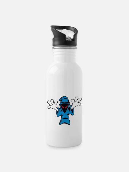 Judgement Day Classic Ghost Logo (Vector) - Water bottle with straw - white