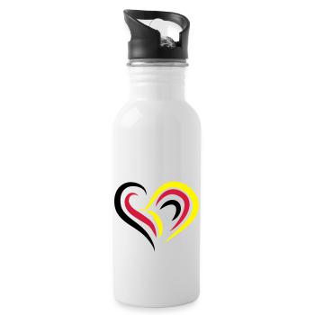 EM2018 DE (Herz) - Trinkflasche mit integriertem Trinkhalm - Weiß - Rechts