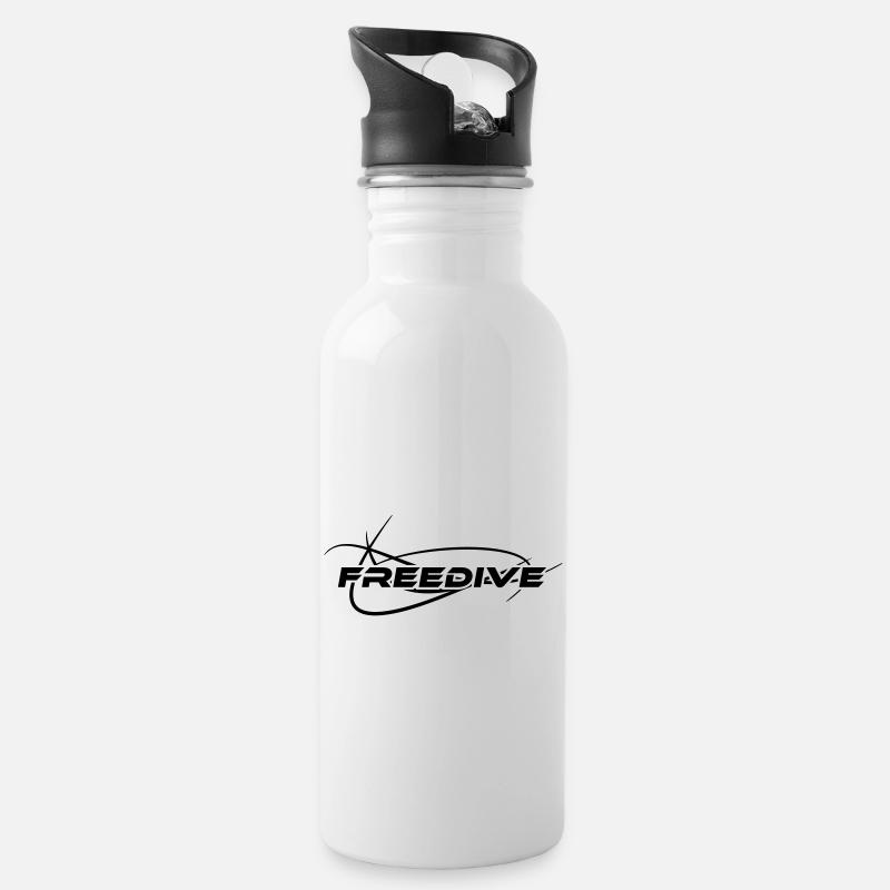 Freedive - Water bottle with straw - white