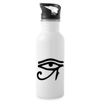 auge_des_horus - Gourde avec paille intégrée - blanc - Droite
