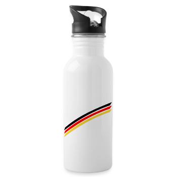 Deutschlandflagge - Trinkflasche mit integriertem Trinkhalm - Weiß - Rechts