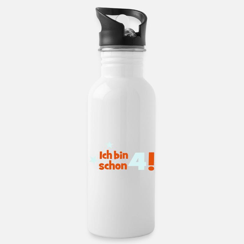 4 - Water bottle with straw - white