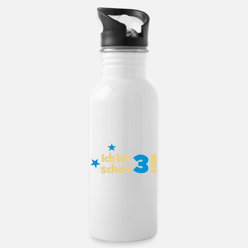 3 - Trinkflasche mit integriertem Trinkhalm - Weiß
