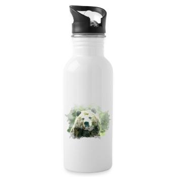 bear - Water bottle with straw - white - Right