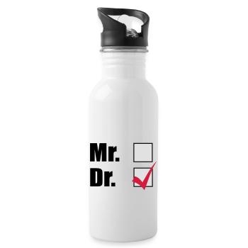 Doktortitel - Trinkflasche mit integriertem Trinkhalm - Weiß - Rechts