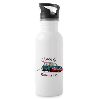 Rallycross - Trinkflasche mit integriertem Trinkhalm - Weiß - Rechts