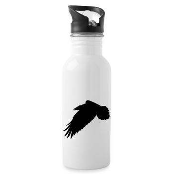Black Raven - Water bottle with straw - white - Right