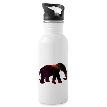 Elefant Tier Galaxie Universum - Trinkflasche mit integriertem Trinkhalm - Weiß - Rechts