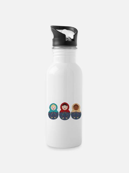 Matriochka matriochka russe matryoshka - Gourde avec paille intégrée - blanc
