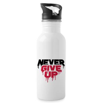 rot graffiti tropfen spray durchhalten cool never - Trinkflasche mit integriertem Trinkhalm - Weiß - Rechts