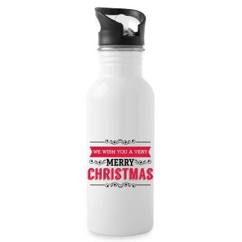 Joyeux Noël Cadeau de Noël Père Noël - Gourde avec paille intégrée - blanc - Droite