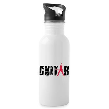 guitar player - Trinkflasche mit integriertem Trinkhalm - Weiß - Rechts
