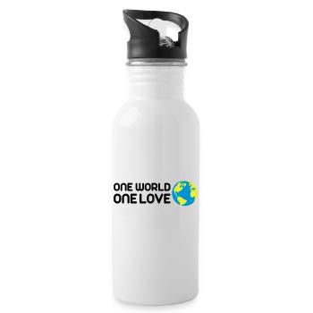 One World One Love - Water bottle with straw - white - Right