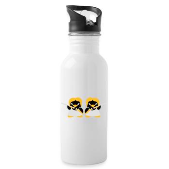 Shotgun Penguin Girls - Trinkflasche mit integriertem Trinkhalm - Weiß - Rechts
