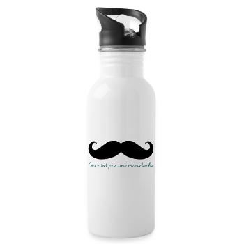 Ceci n'est pas une moustache. - Water bottle with straw - white - Right