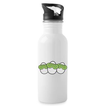 Funky Egg Crew - Trinkflasche mit integriertem Trinkhalm - Weiß - Rechts