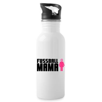 Fußball-Mama - Trinkflasche mit integriertem Trinkhalm - Weiß - Rechts