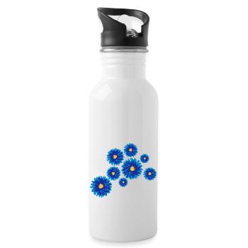 Flowers - Trinkflasche mit integriertem Trinkhalm - Weiß - Rechts
