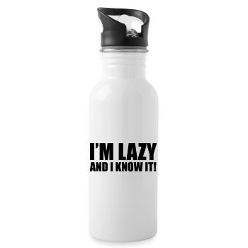 Lazy - Water bottle with straw - white - Right