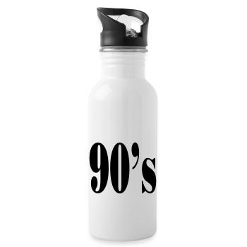 90's - Trinkflasche mit integriertem Trinkhalm - Weiß - Rechts