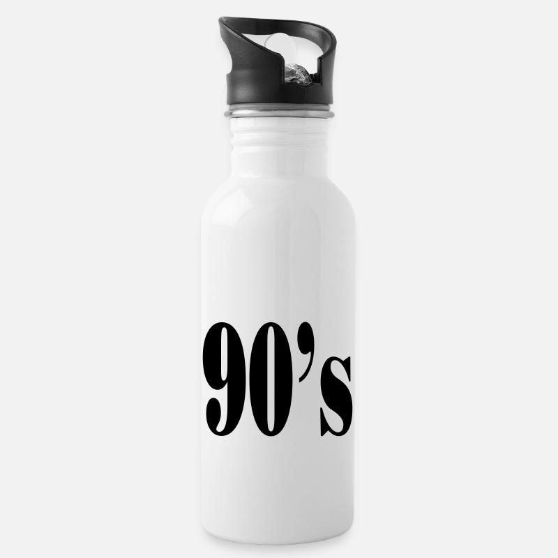 90's - Trinkflasche mit integriertem Trinkhalm - Weiß