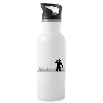 Sänger Band Fans - Trinkflasche mit integriertem Trinkhalm - Weiß - Rechts