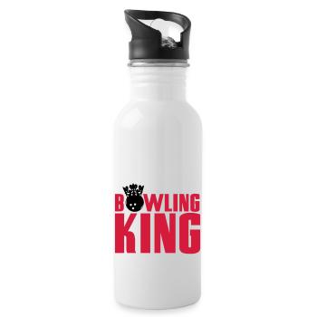 Bowling King - Trinkflasche mit integriertem Trinkhalm - Weiß - Rechts