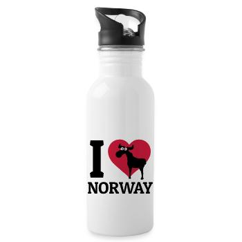 I love Norway - Gourde avec paille intégrée - blanc - Droite