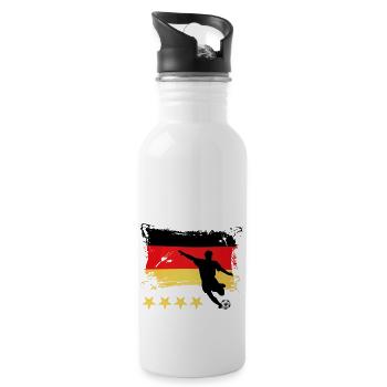 Football Germany - 4 stars - Water bottle with straw - white - Right