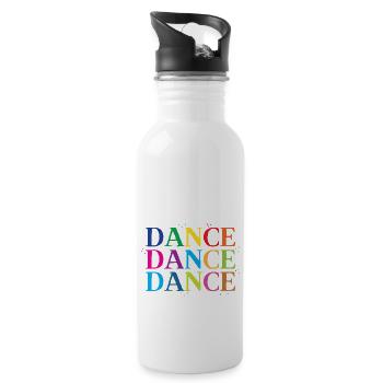 danse danse danse danse en arc-en-ciel - Gourde avec paille intégrée - blanc - Droite