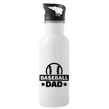 Baseball - Trinkflasche mit integriertem Trinkhalm - Weiß - Rechts