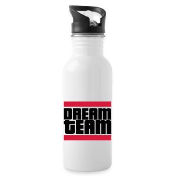 dream team - Trinkflasche mit integriertem Trinkhalm - Weiß - Rechts