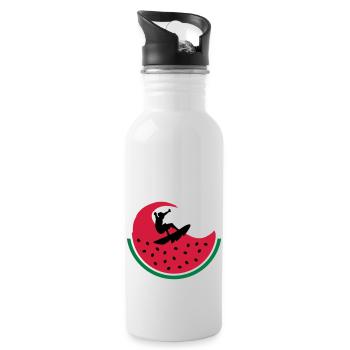 Melon Surfer - Trinkflasche mit integriertem Trinkhalm - Weiß - Rechts