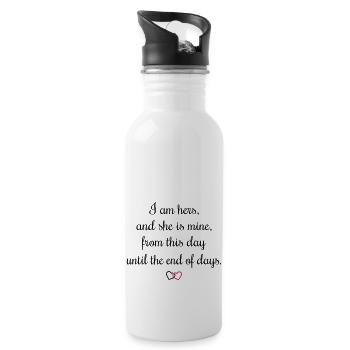 Romantic oath I am hers - Water bottle with straw - white - Right