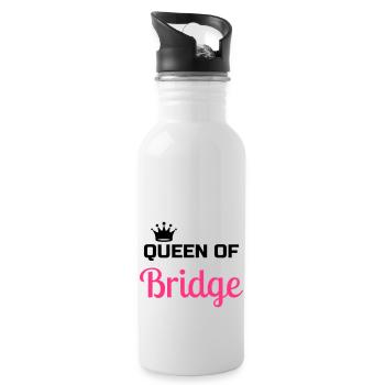 bridge / bridgeur / bridgeuse / cartes - Gourde avec paille intégrée - blanc - Droite