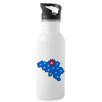 t'City and the parking - Water bottle with straw - white - Right