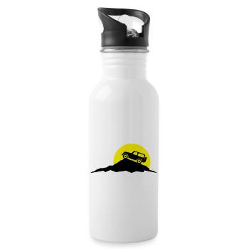 Reise - Berge Jeep - Trinkflasche mit integriertem Trinkhalm - Weiß - Rechts