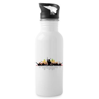 Menschen - DJ Konzert Festival - Trinkflasche mit integriertem Trinkhalm - Weiß - Rechts