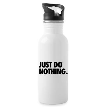 JUST DO NOTHING. - Water bottle with straw - white - Right