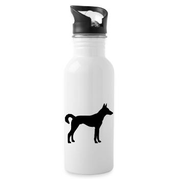 kritikos lagonikos silhouette dog - Trinkflasche mit integriertem Trinkhalm - Weiß - Rechts