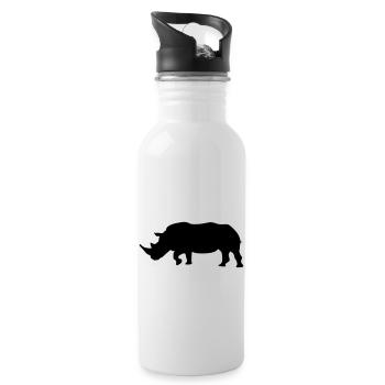 rhino - Water bottle with straw - white - Right